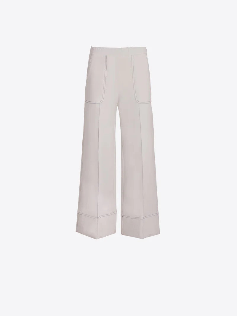 Wide-leg raw trousers