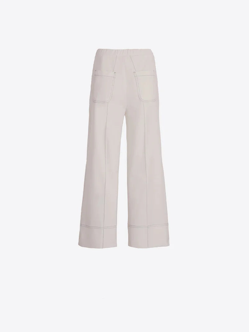 Wide-leg raw trousers