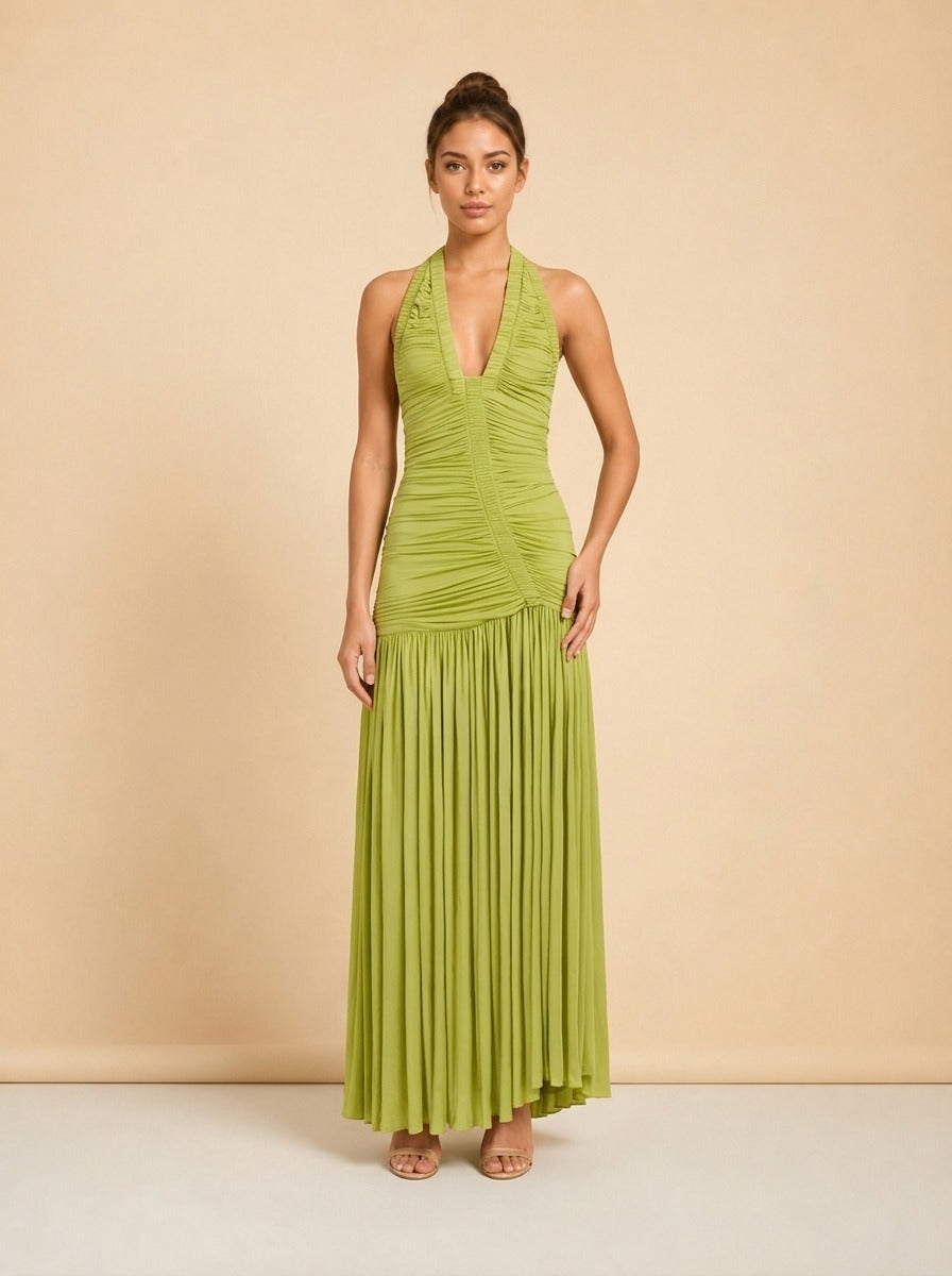 Orion Gown by Christopher Esber in Chartreuse
