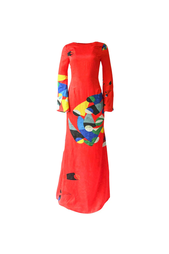 Nova Red Abstract Dress