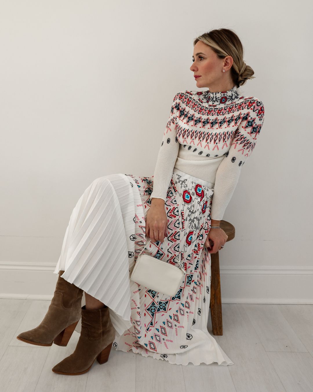 Noelle Fair-Isle 3D Honeycomb Texture Top