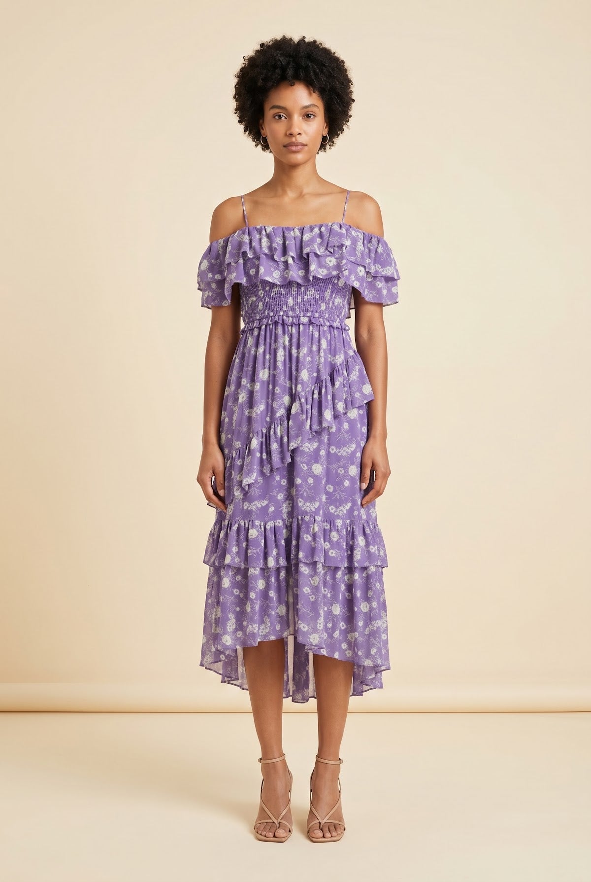 Penninah Midi Dress by Ulla Johnson in Purple floral
