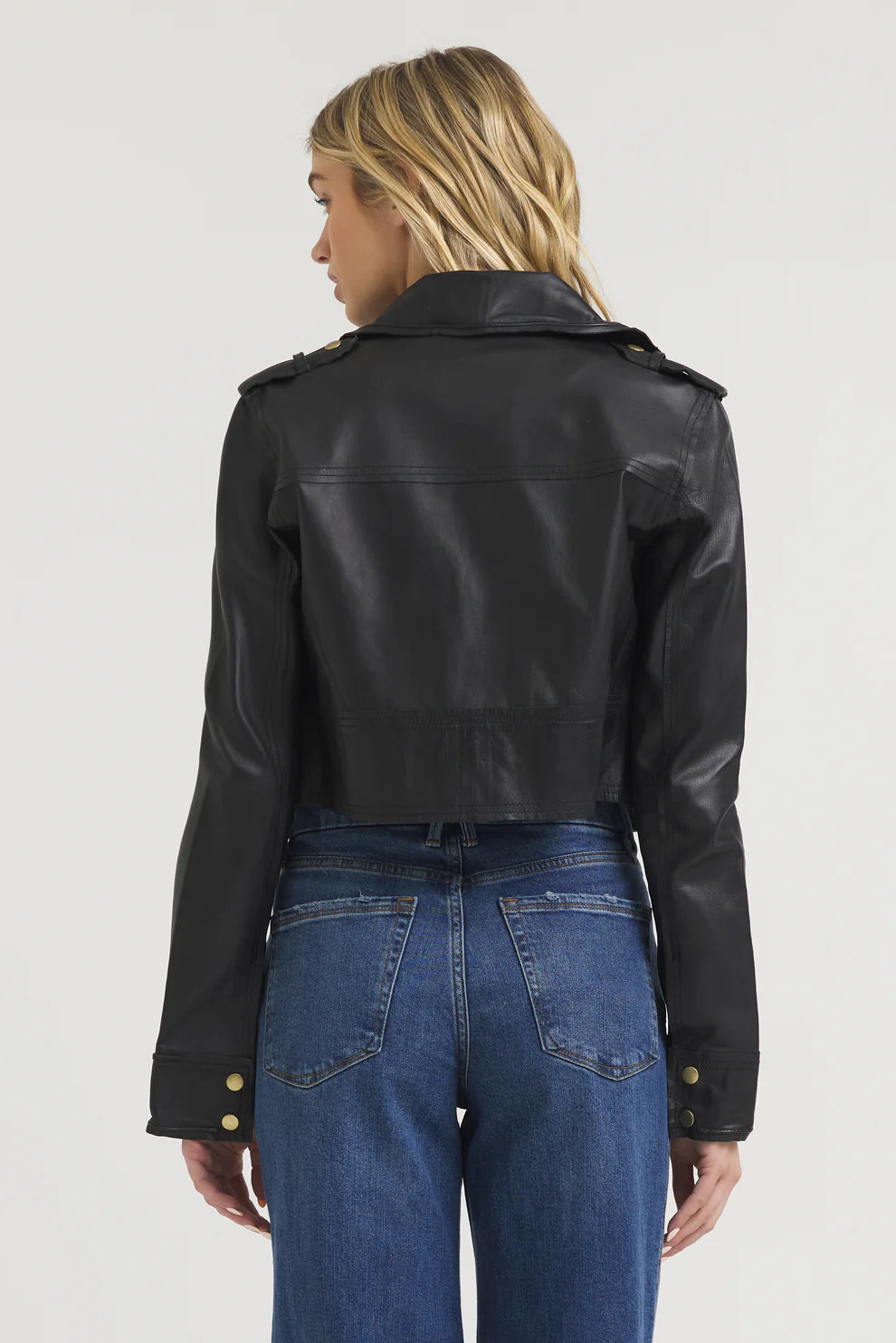 Erin Burnished Leather Biker Jacket