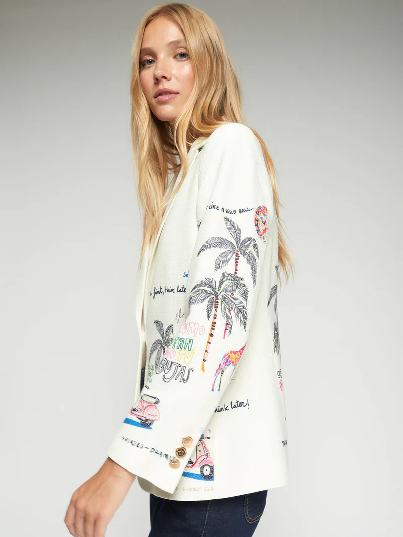 White Jacket with quirky print