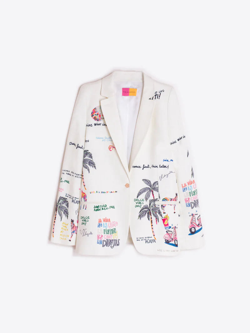 White Jacket with quirky print