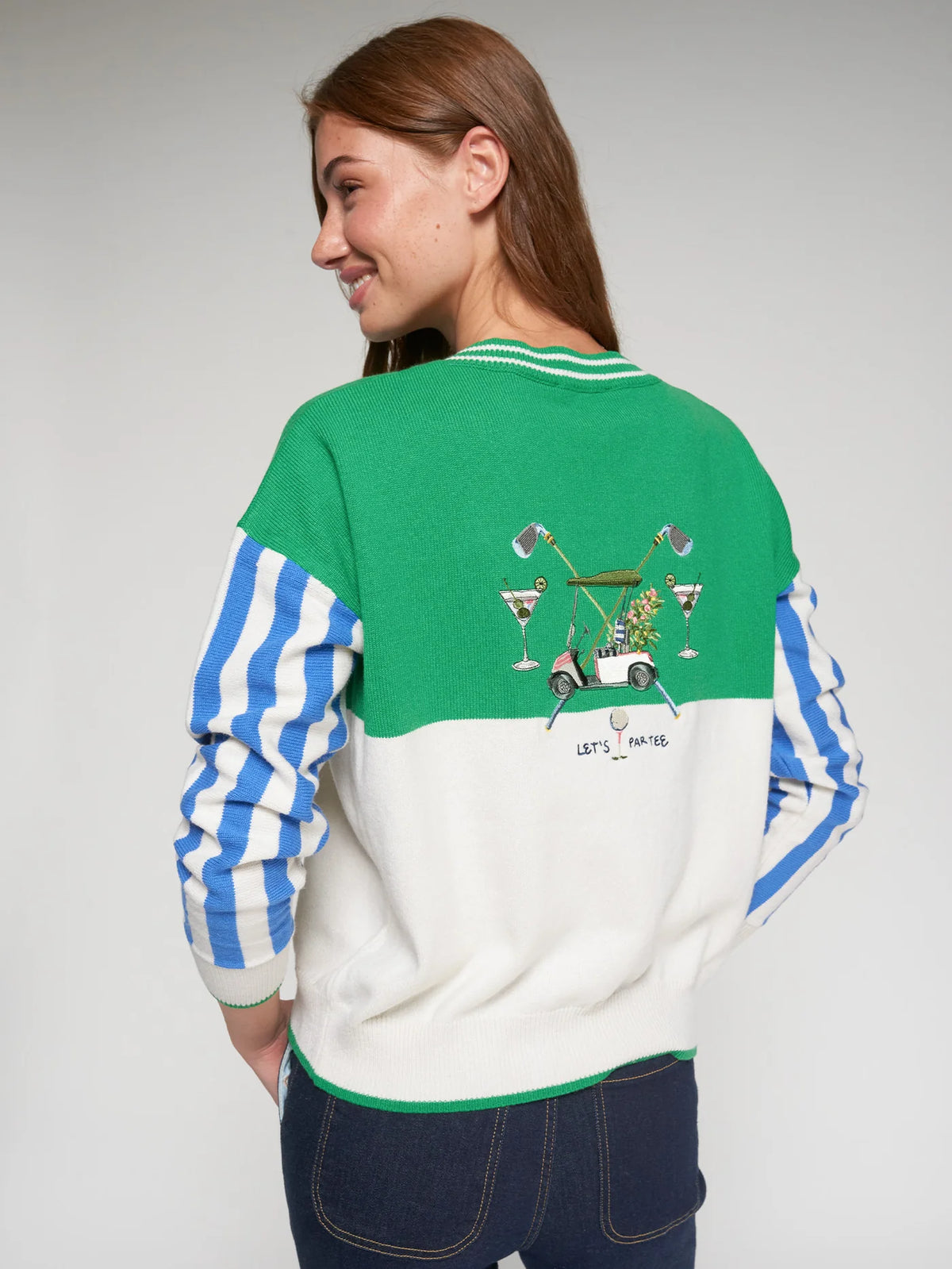 Embroidered golf jersey let's par tee