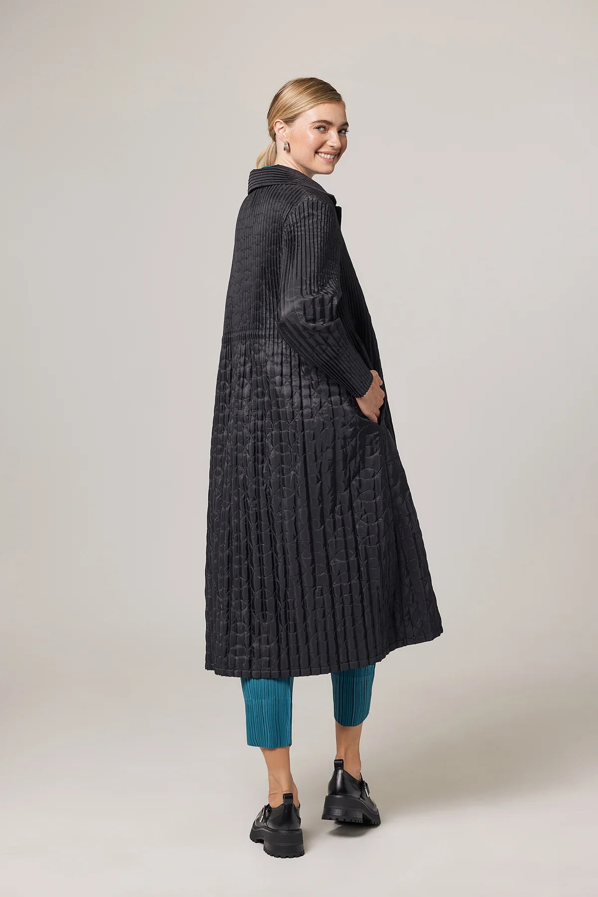 Celeste Petals Plissé Quilted Jacket