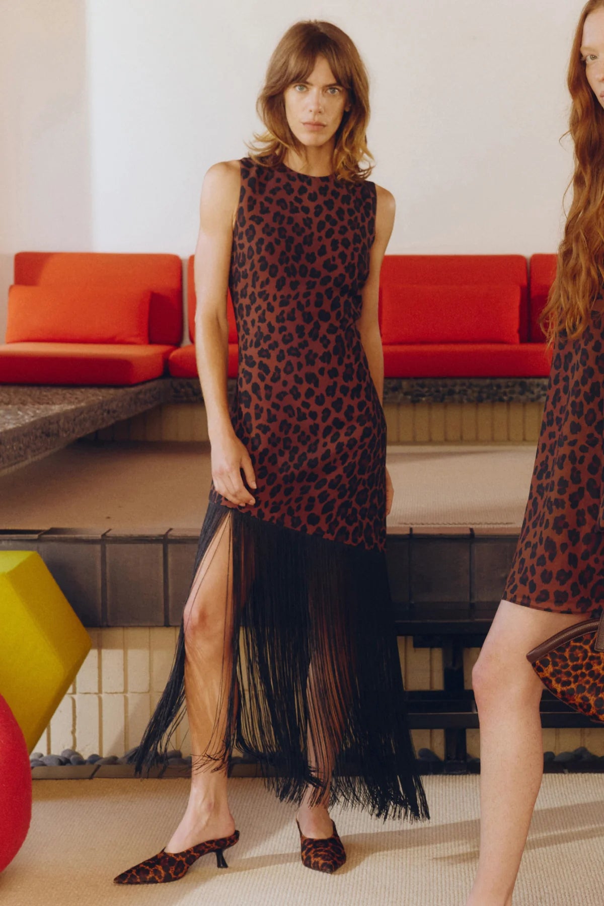 Casablanca crepe fringe dress