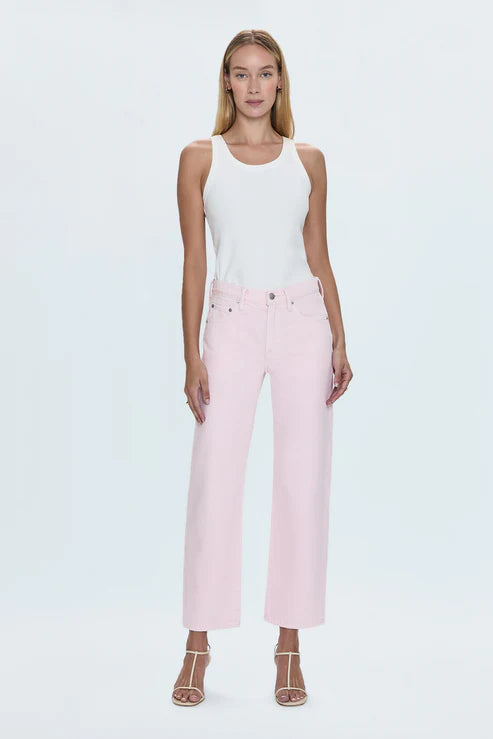 Lexi Mid Rise Bowed Straight Jean
