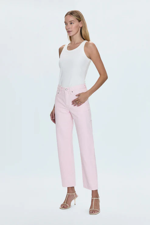 Lexi Mid Rise Bowed Straight Jean