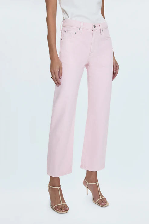 Lexi Mid Rise Bowed Straight Jean