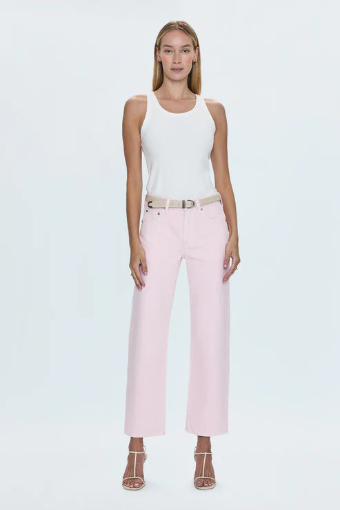Lexi Mid Rise Bowed Straight Jean