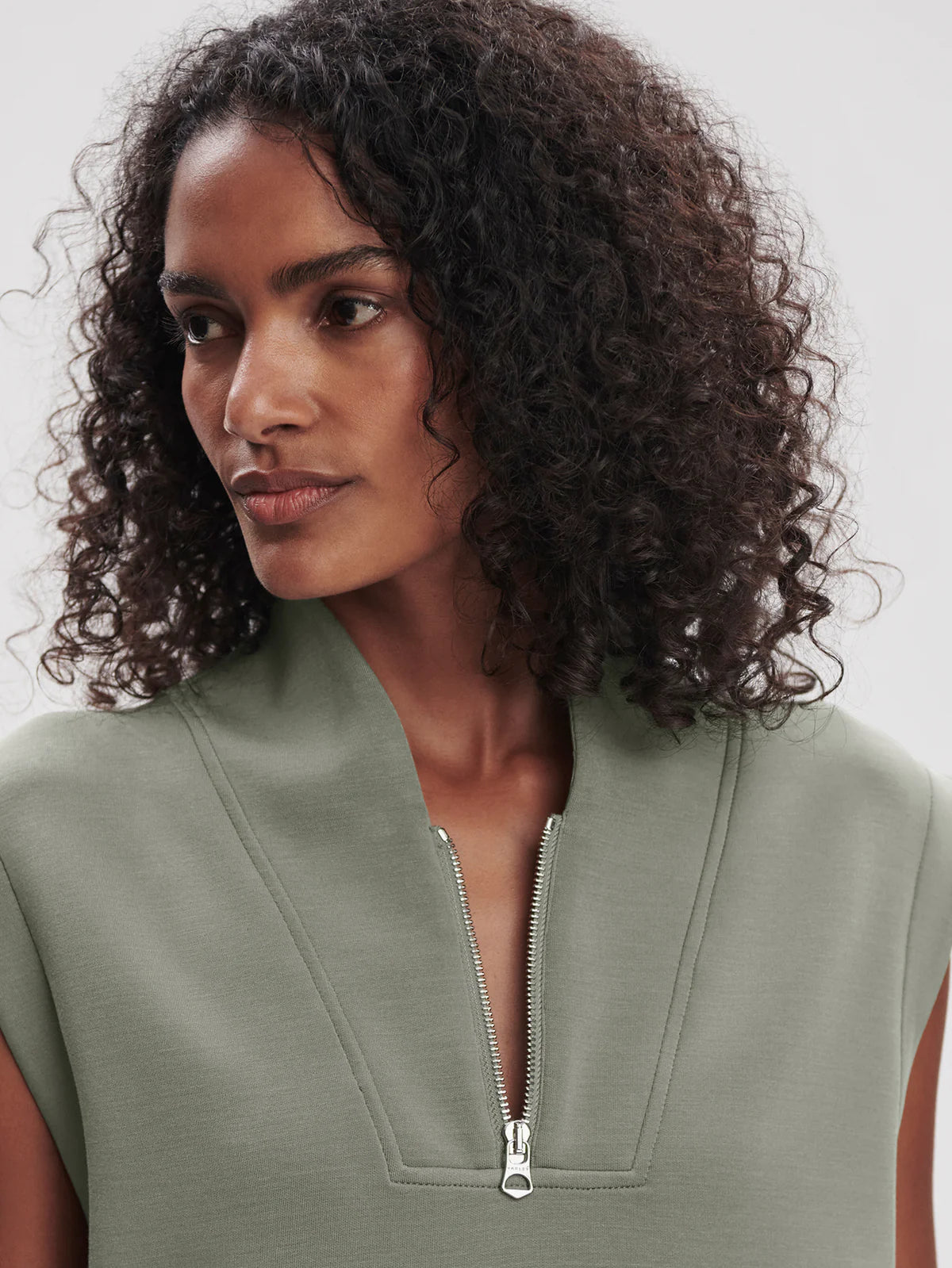 Loretta Half-Zip Sleeveless Sweat