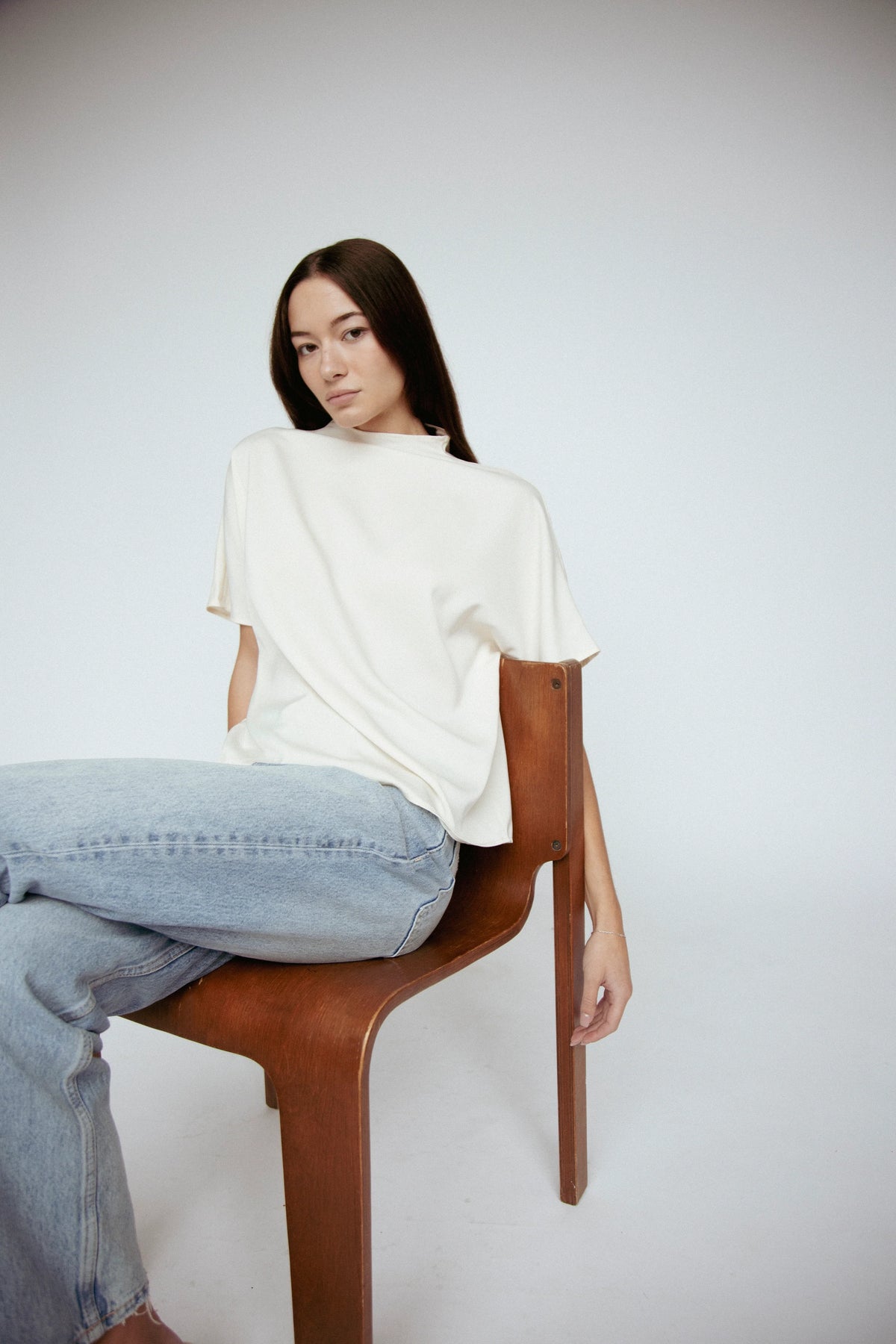 Butter Satin Bat-Wing Top