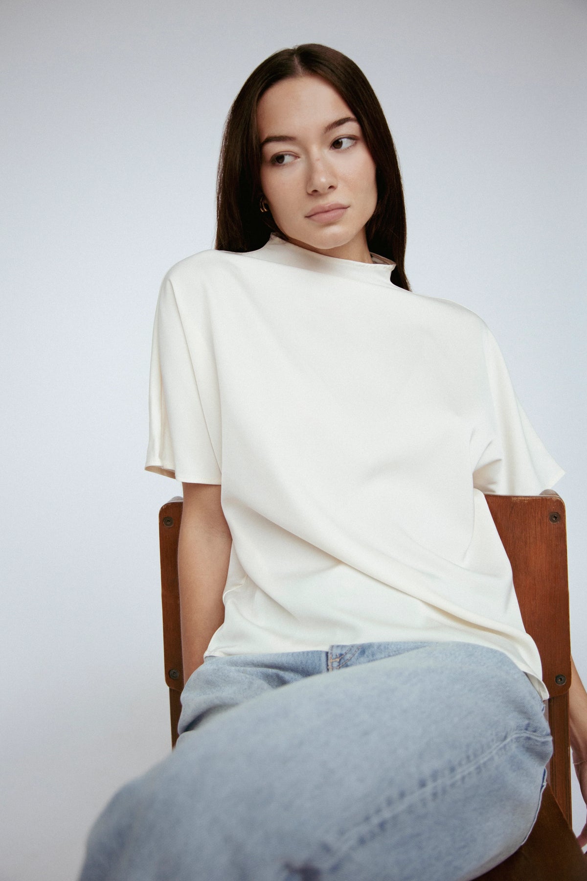 Butter Satin Bat-Wing Top