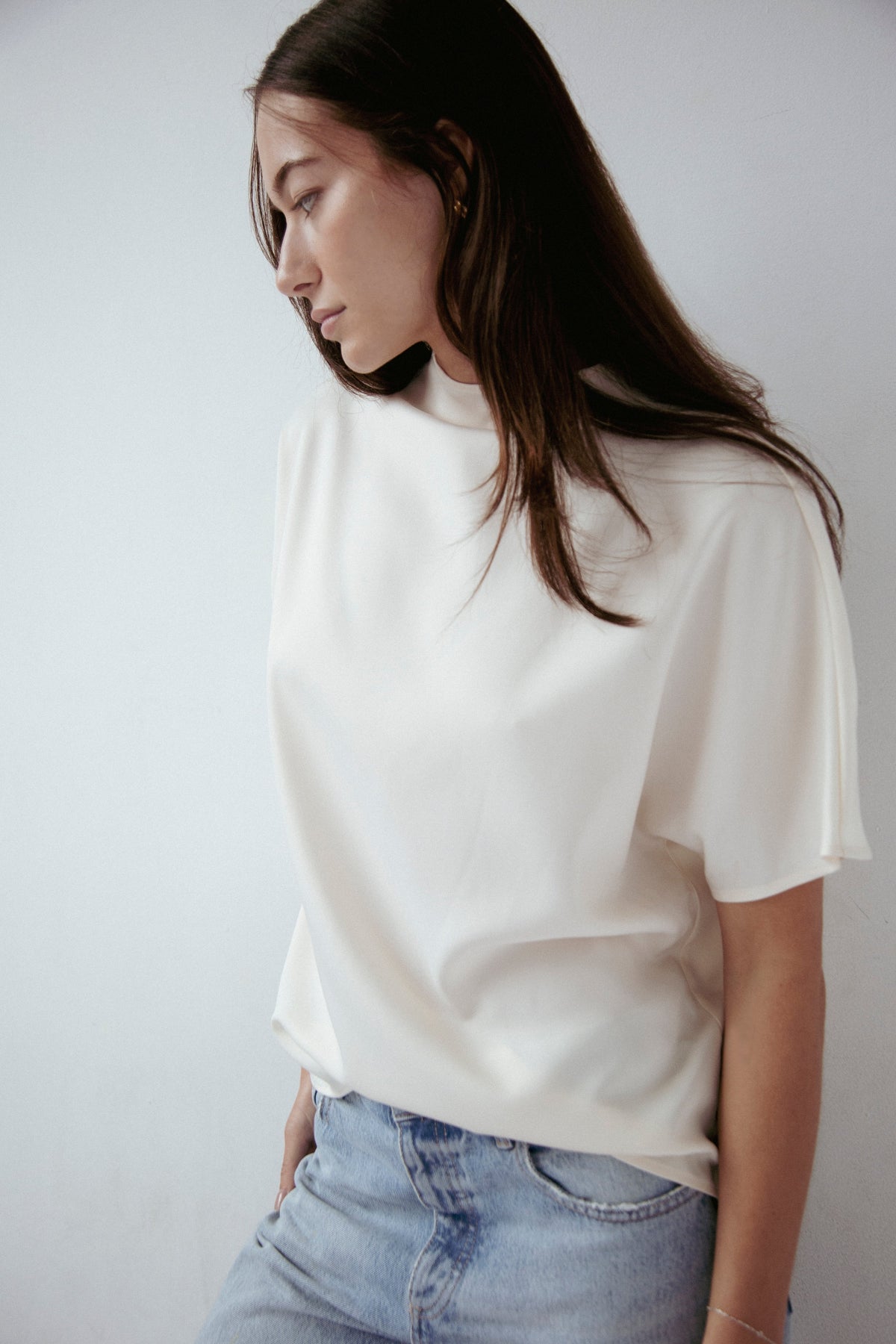 Butter Satin Bat-Wing Top