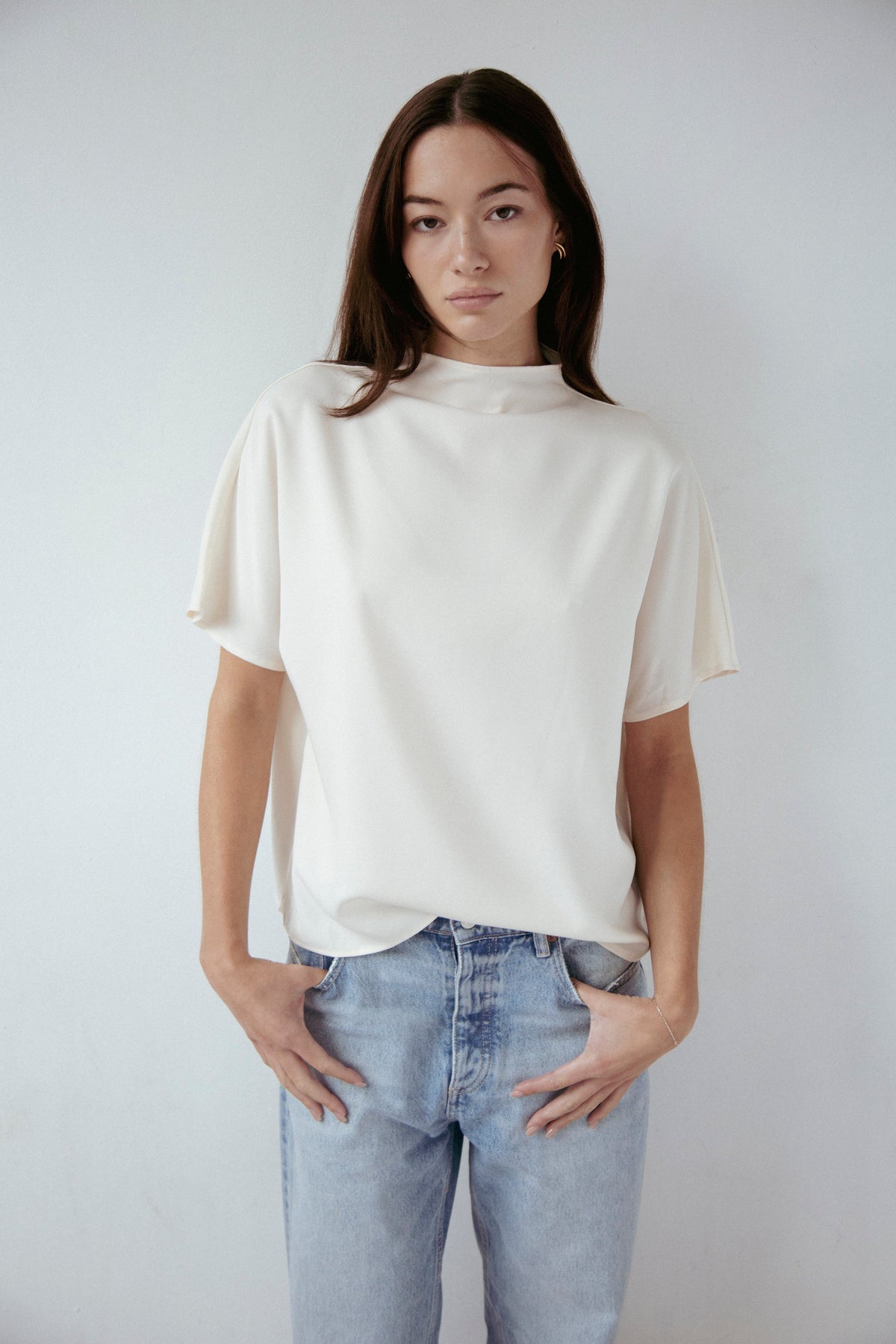 Butter Satin Bat-Wing Top
