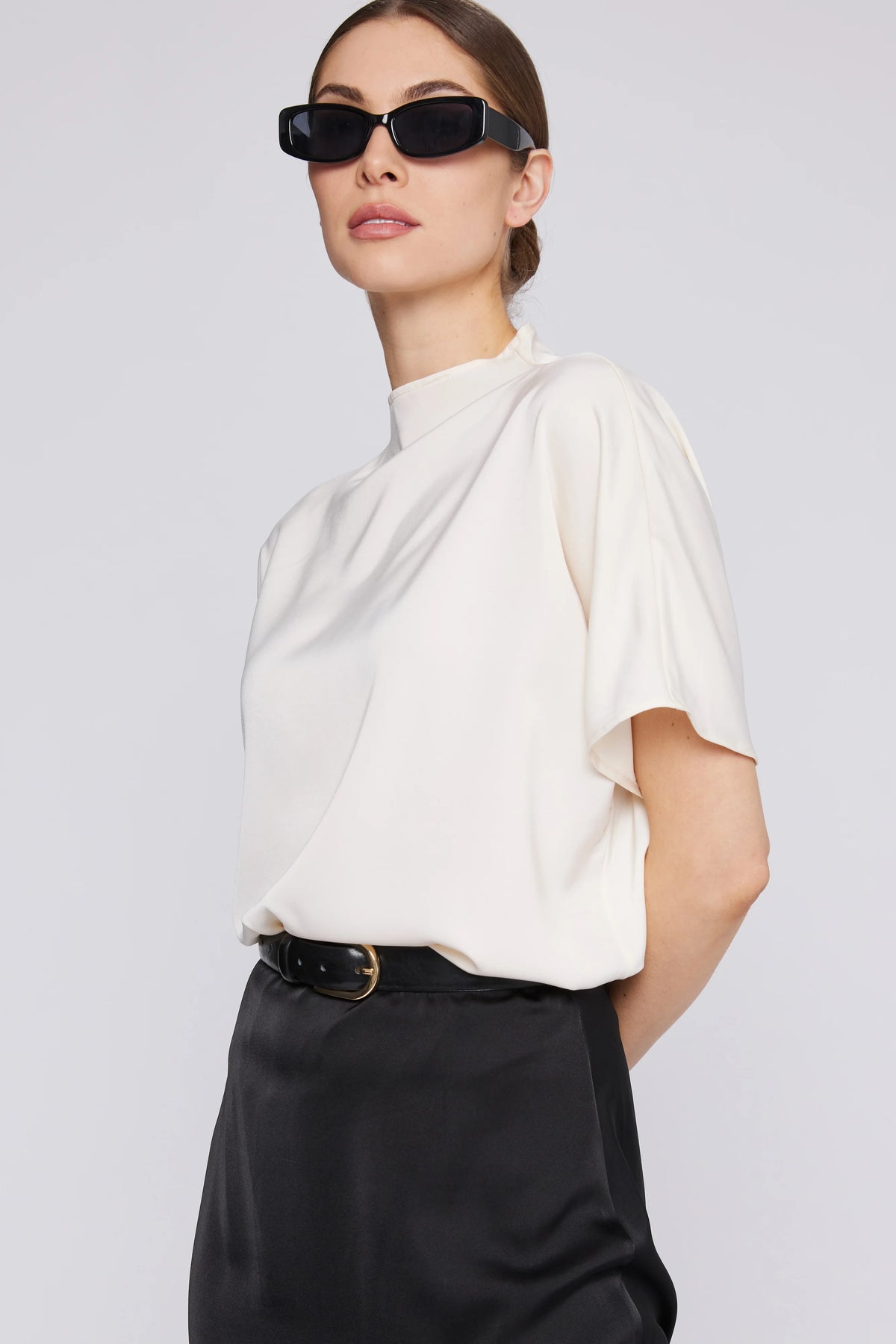 Butter Satin Bat-Wing Top