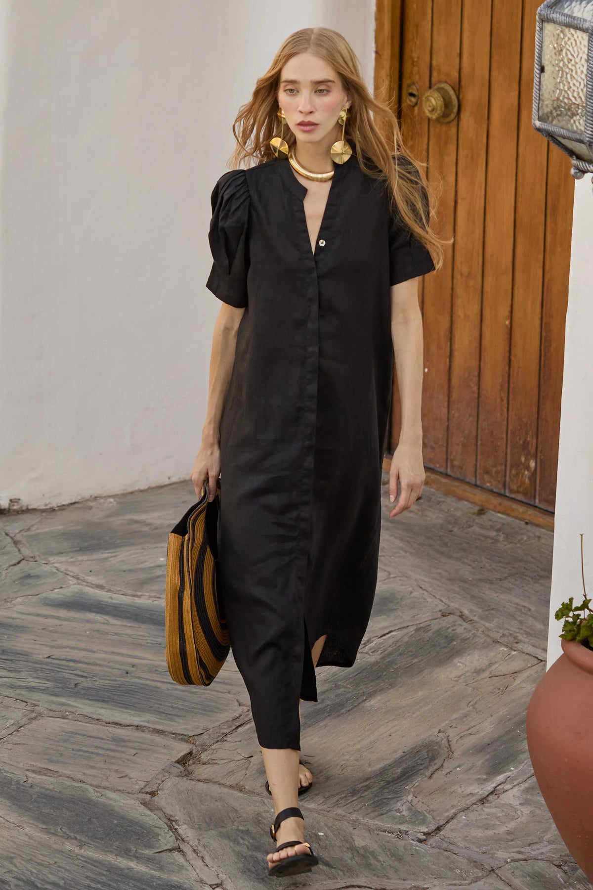 Athina Midi Linen Dress