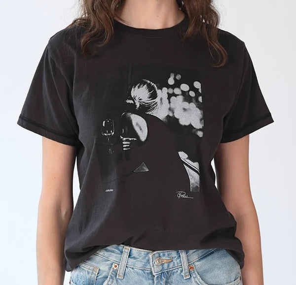Cotton Statement Tee in Black