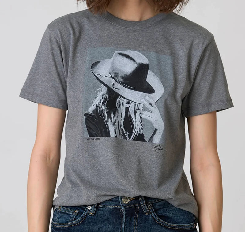 Cotton Statement Tee in Grey