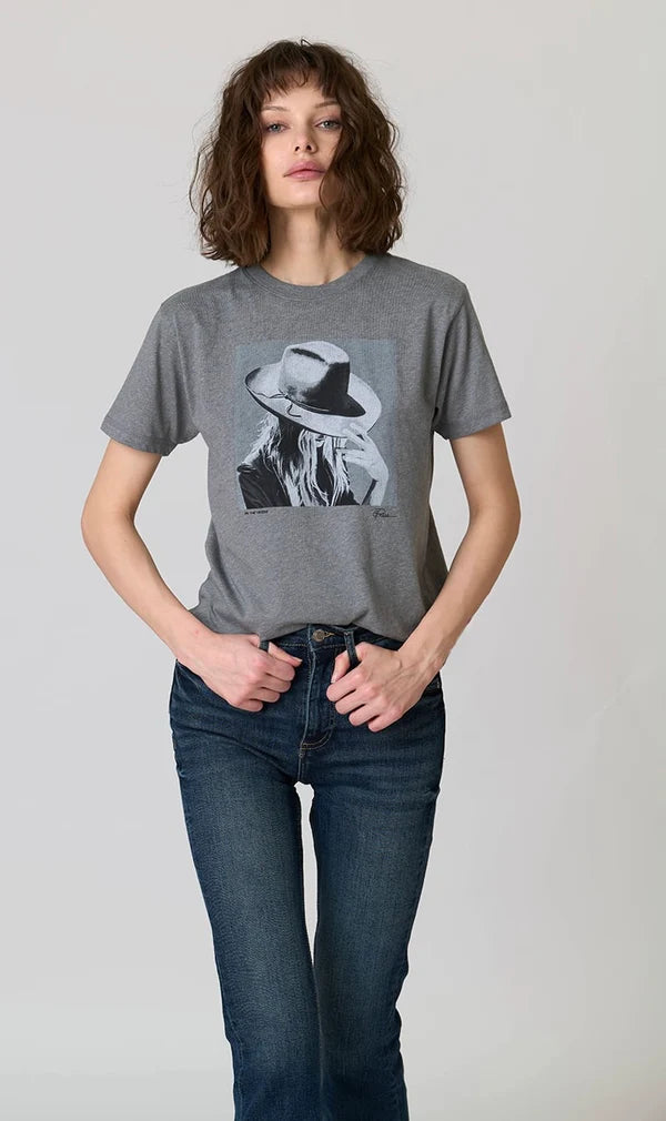 Cotton Statement Tee in Grey