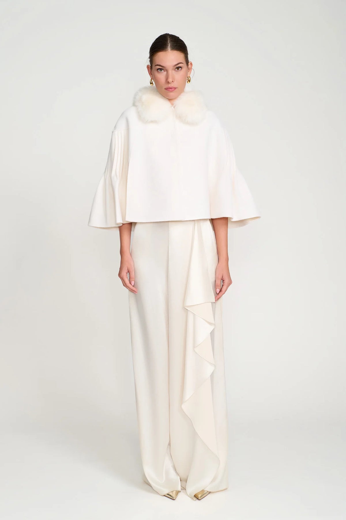 Short Embroidery Caplet