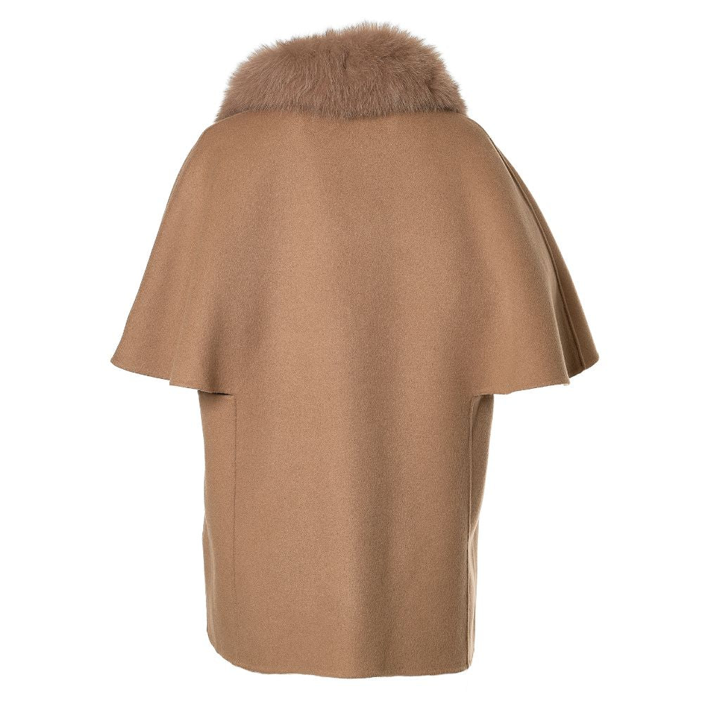 Cashmere Wool Jacket with Fox Fur