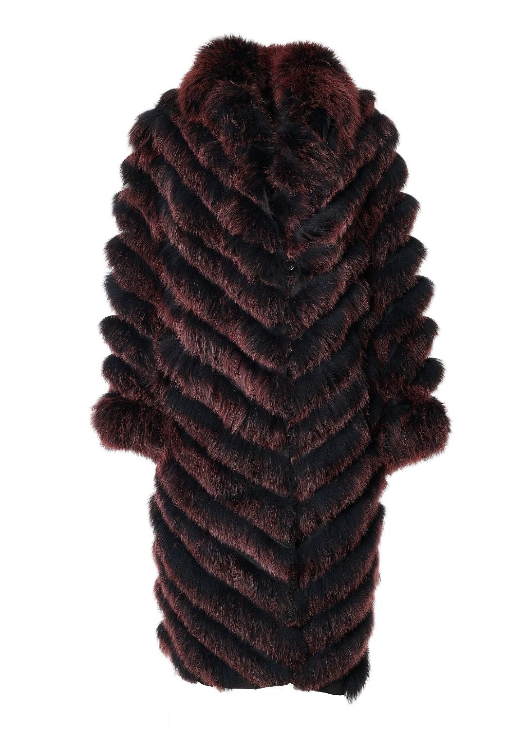 Silk Reversible Long Fur Coat