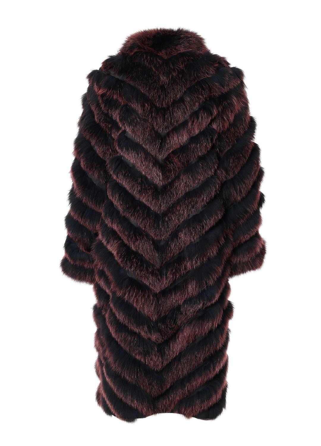 Silk Reversible Long Fur Coat