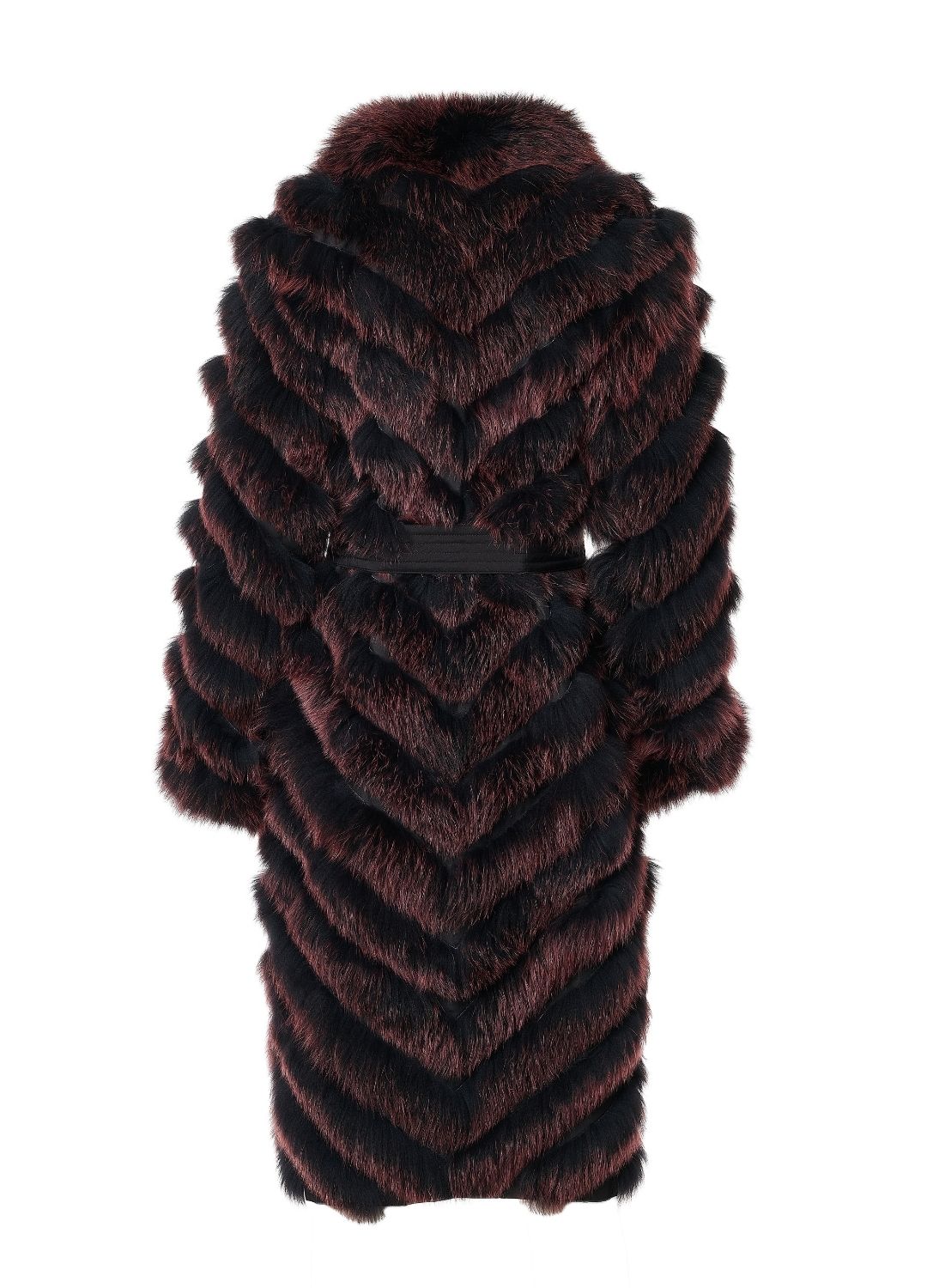 Silk Reversible Long Fur Coat