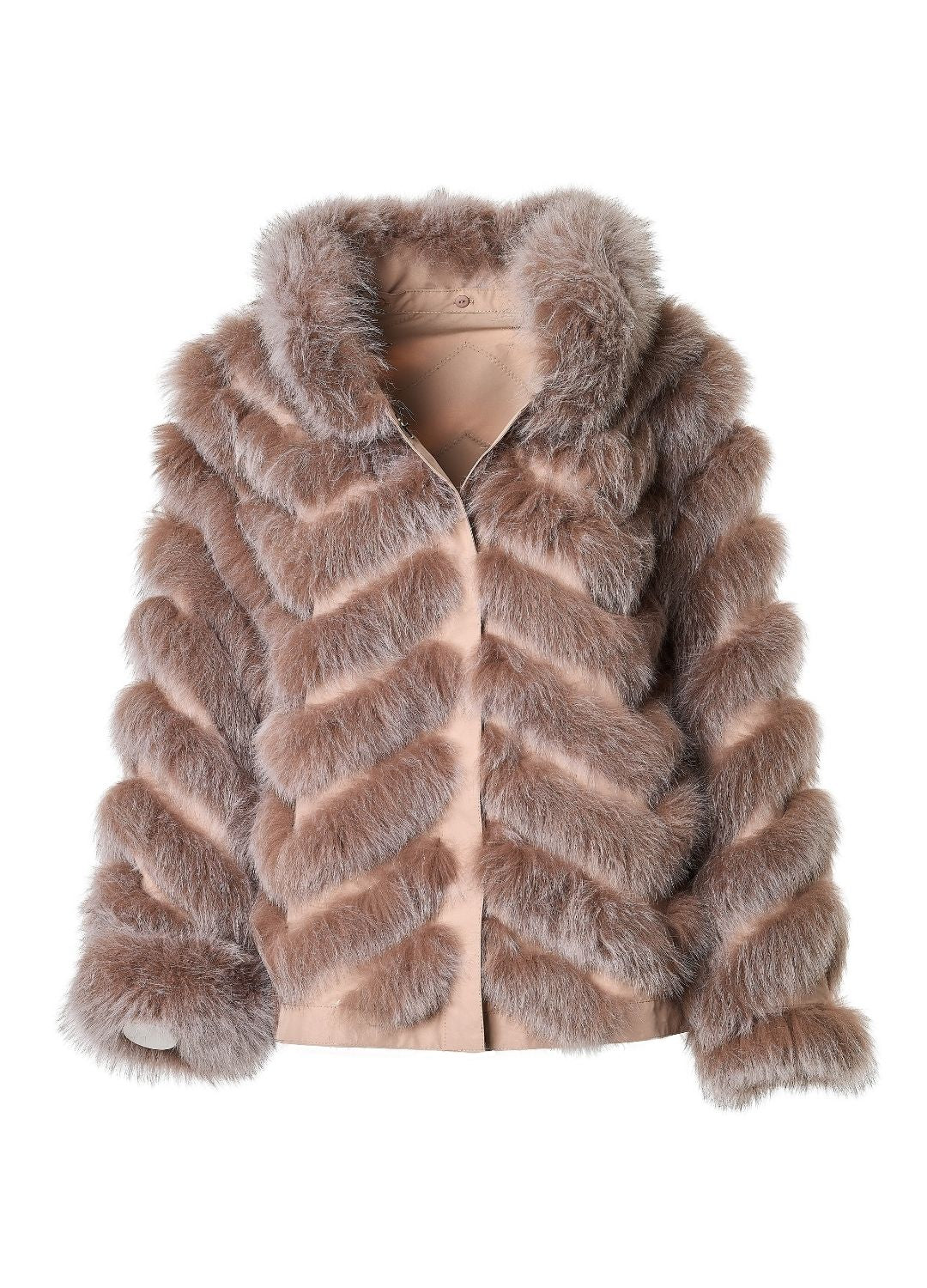 Silk Reversible Genuine Fur Coat