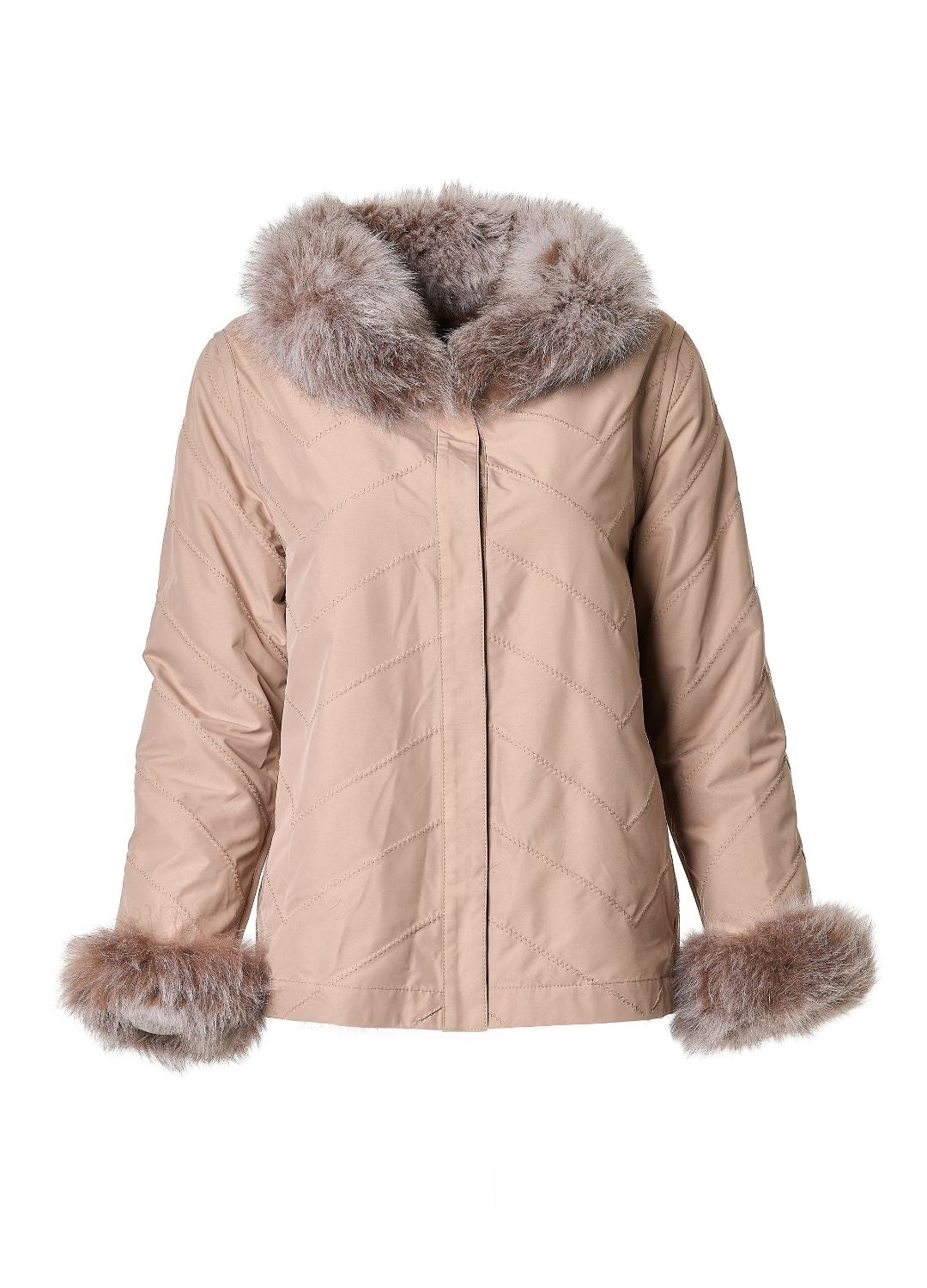 Silk Reversible Genuine Fur Coat