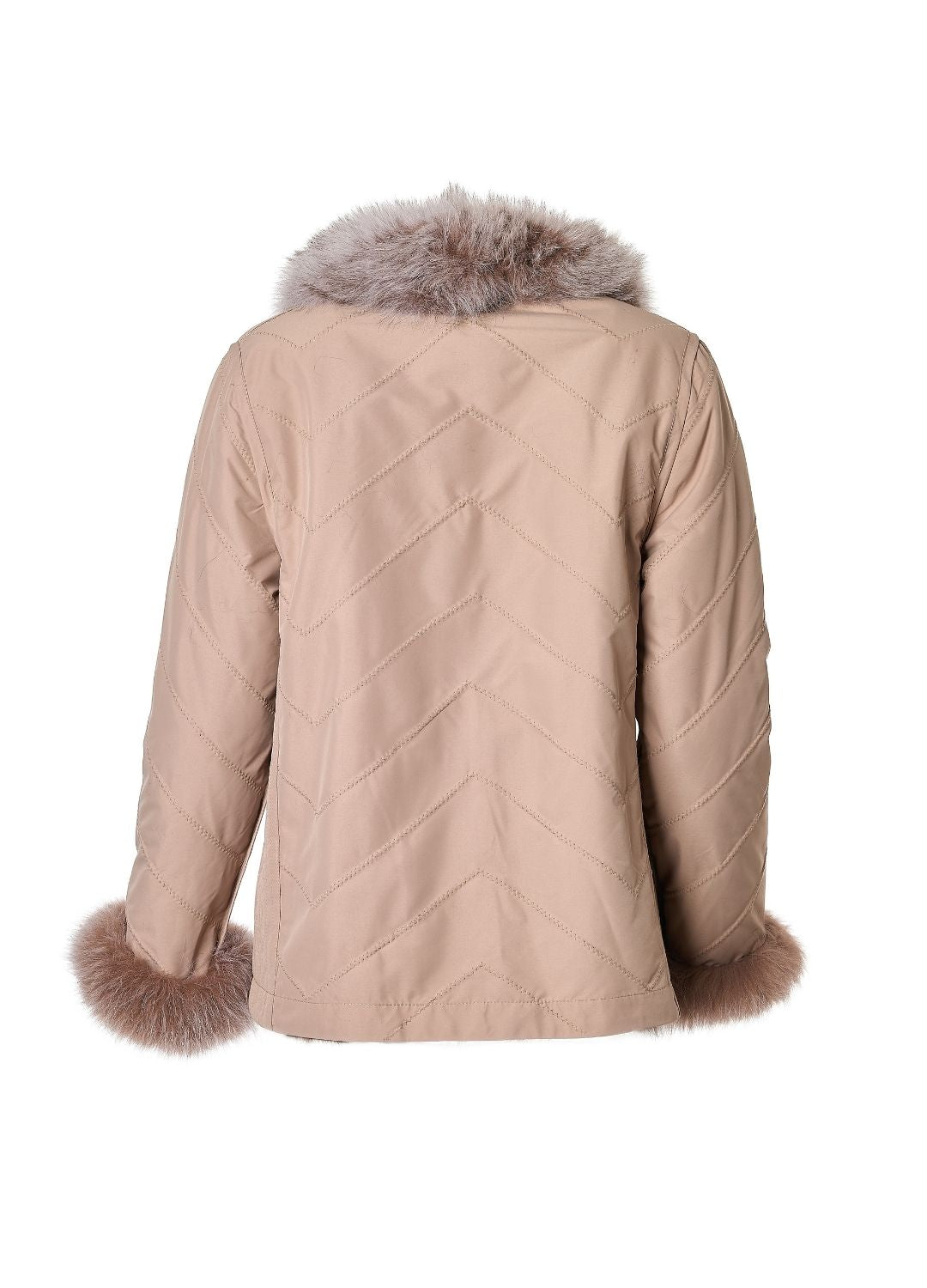 Silk Reversible Genuine Fur Coat