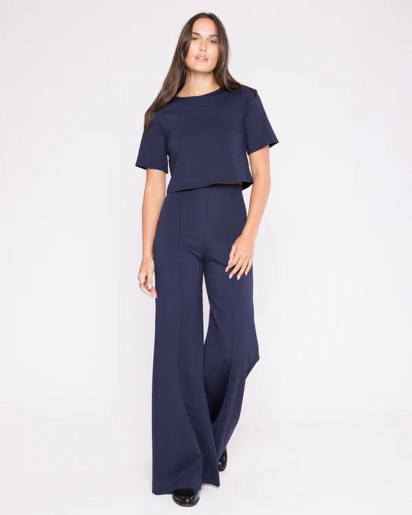Ponte Knit Short Sleeve Top