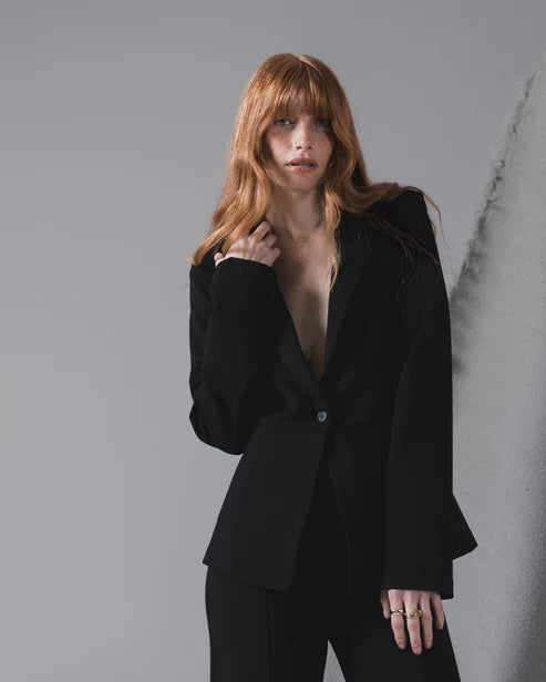 Ponte Knit Fitted Blazer