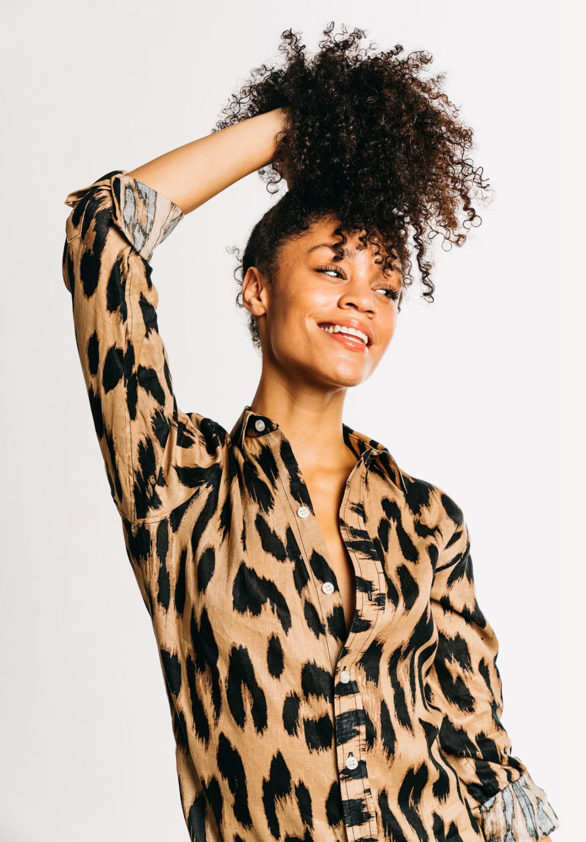 Cheetah Linen Midi Dress