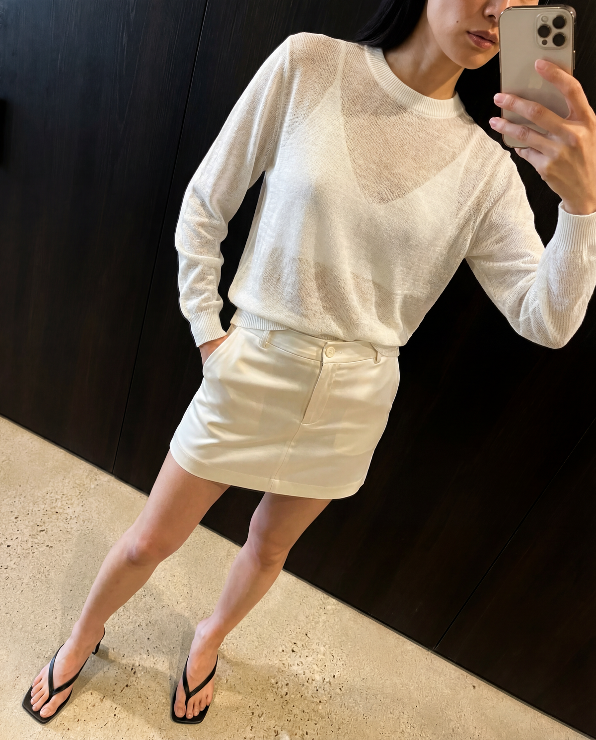 Butter Satin Mini Skirt