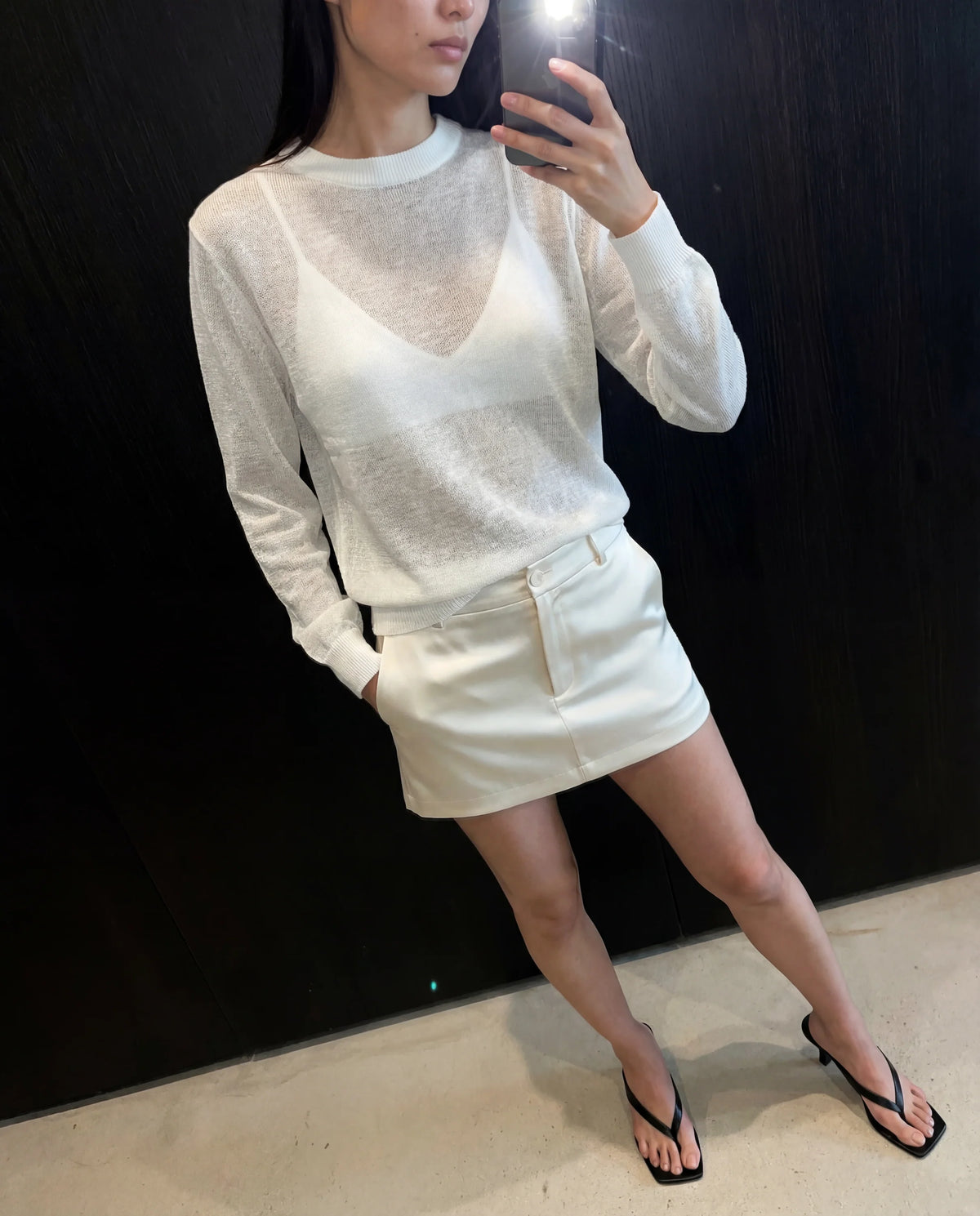 Butter Satin Mini Skirt