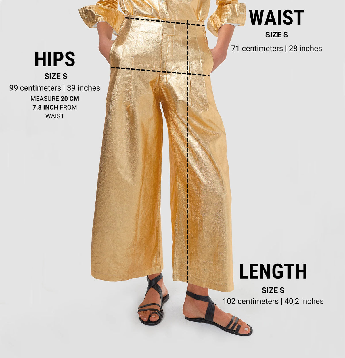 Culotte Metallic Linen Pants