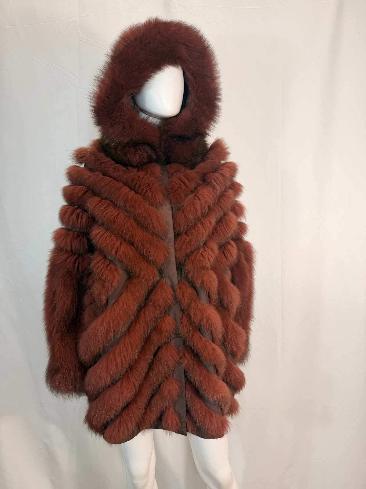 Hooded Reversible Jacket Rust