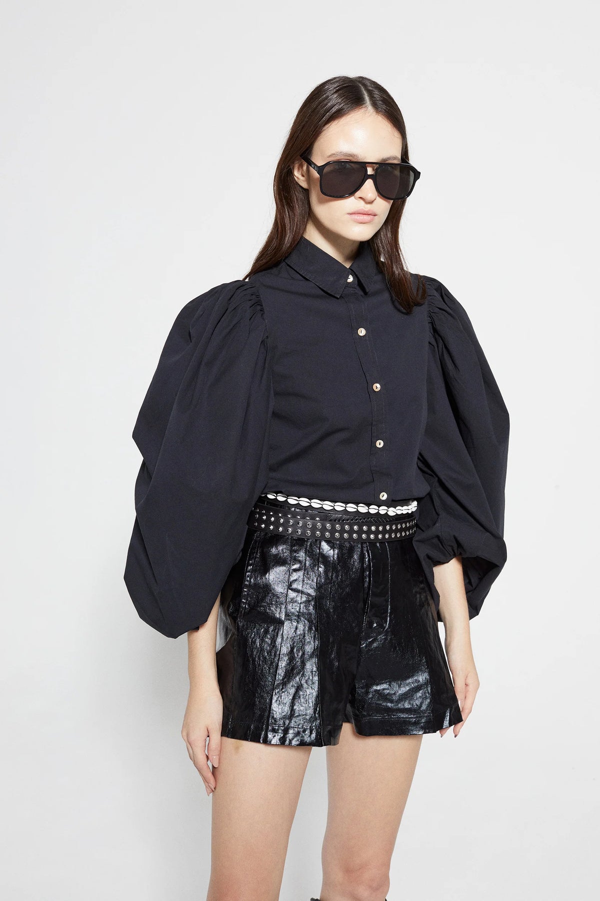 Frida Metallic Linen Shorts