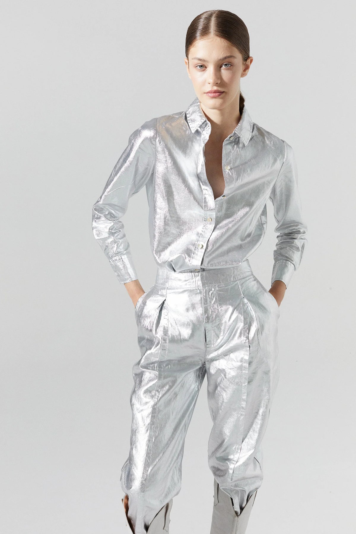 San Marino Metallic Linen Shirt