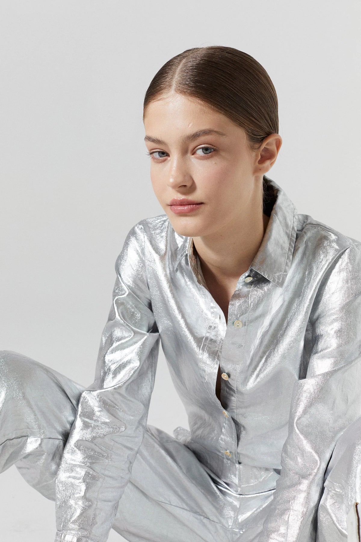 San Marino Metallic Linen Shirt