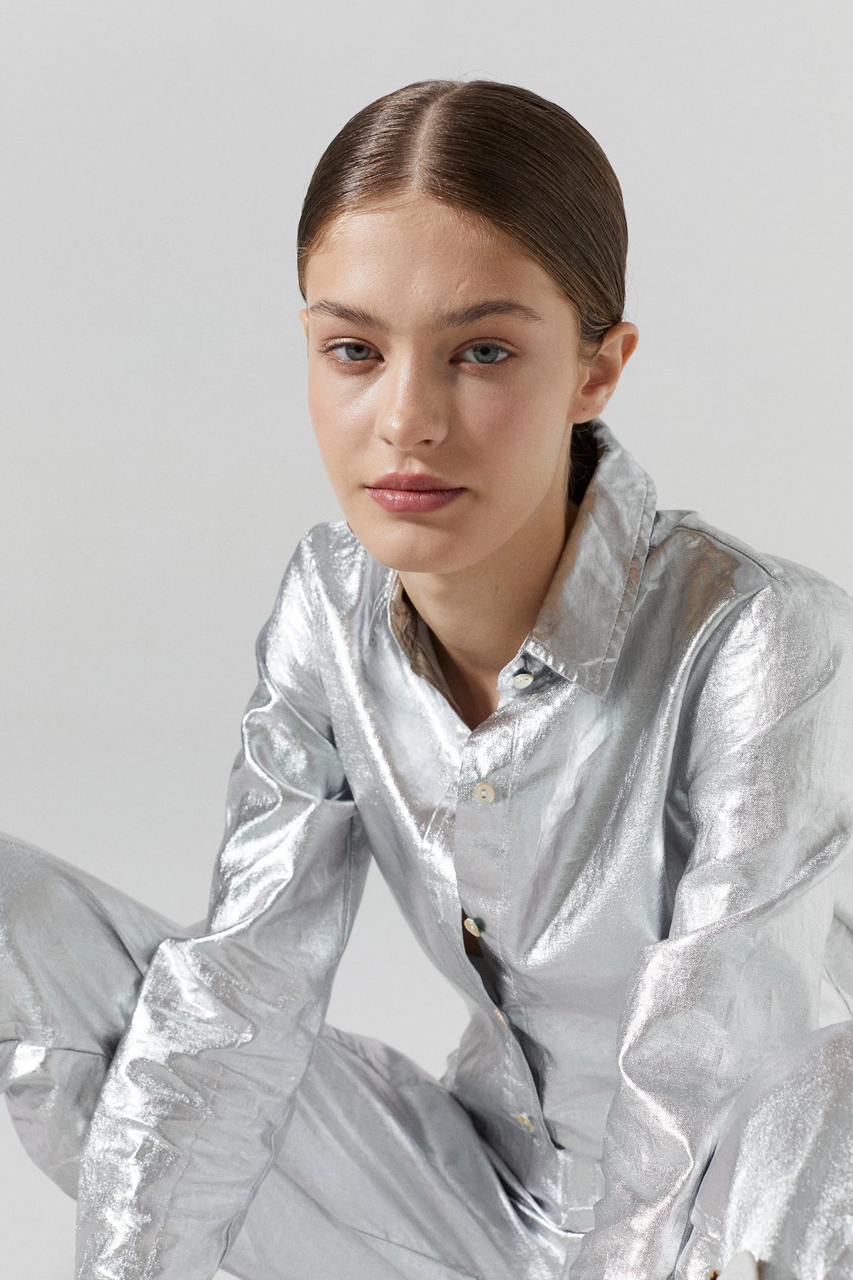 San Marino Metallic Linen Shirt