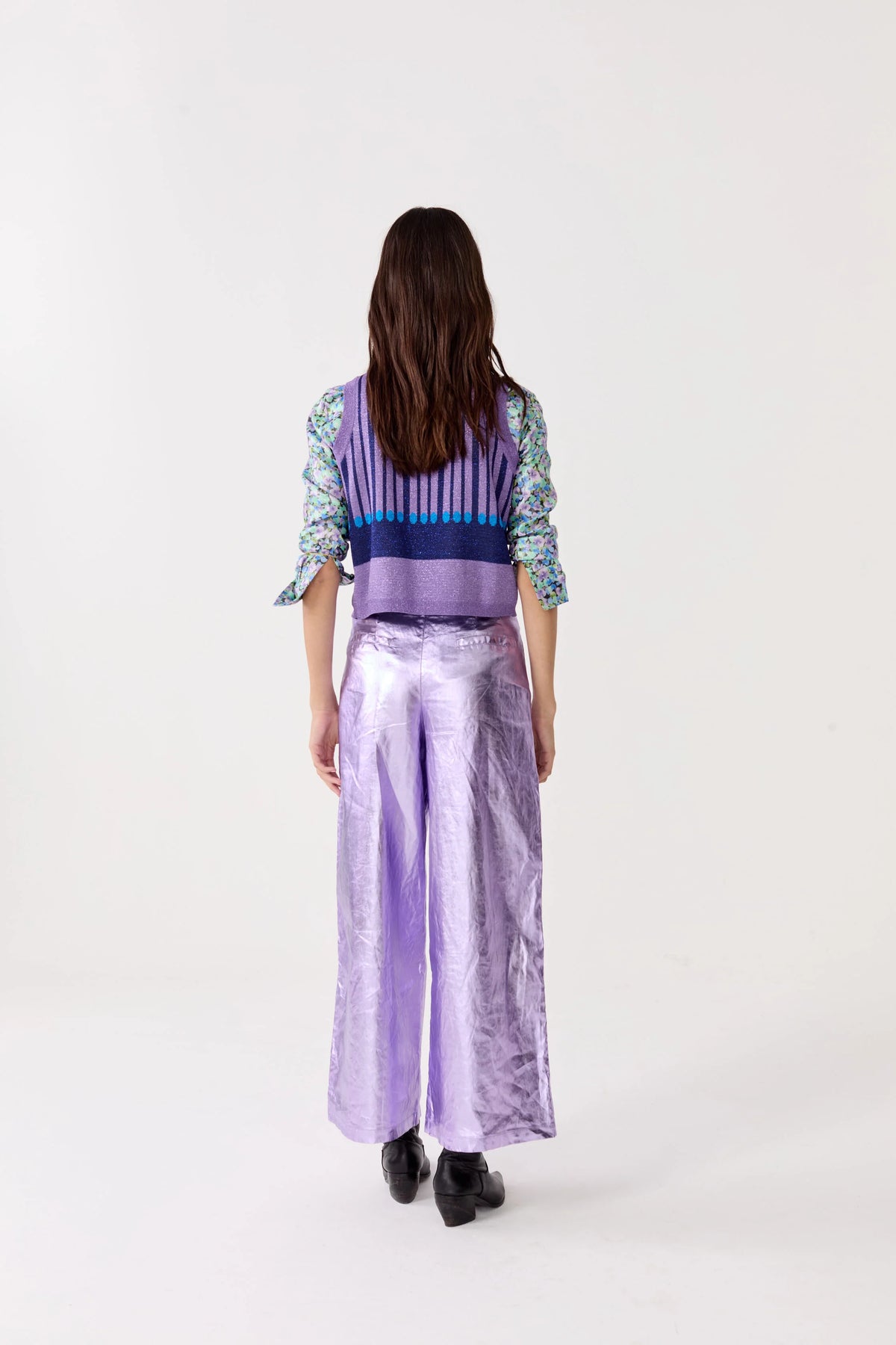 Culotte Metallic Linen Pants