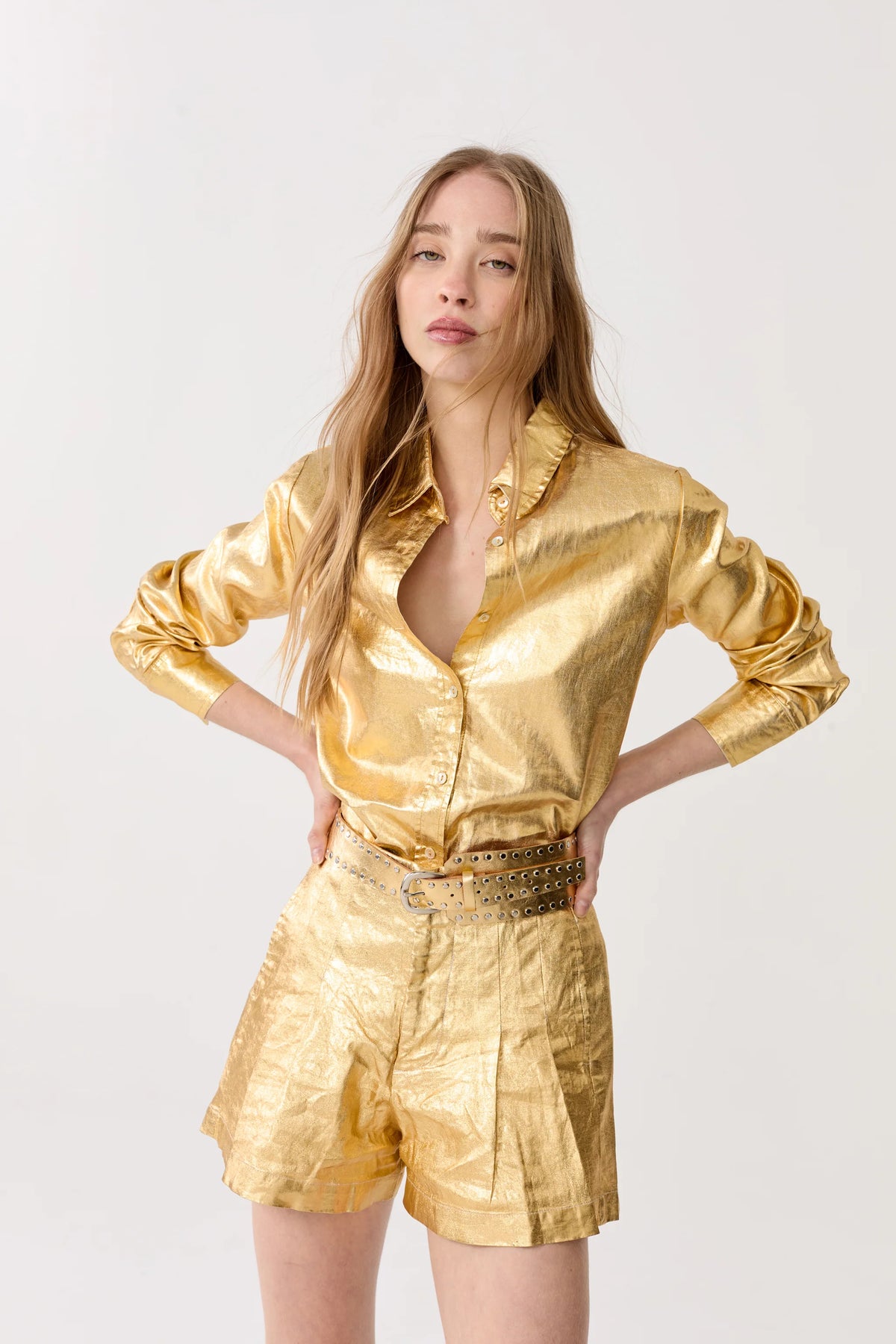 San Marino Metallic Linen Shirt
