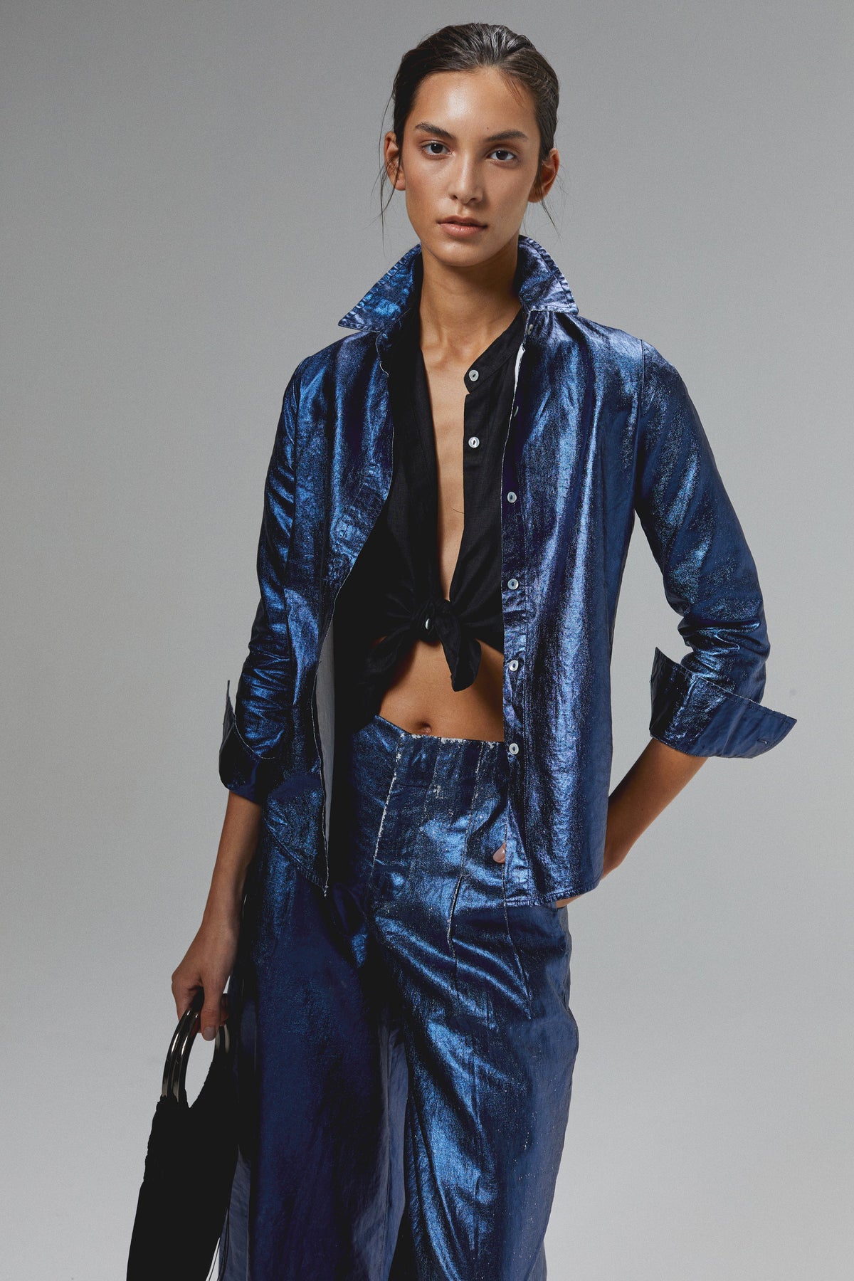 San Marino Metallic Linen Shirt