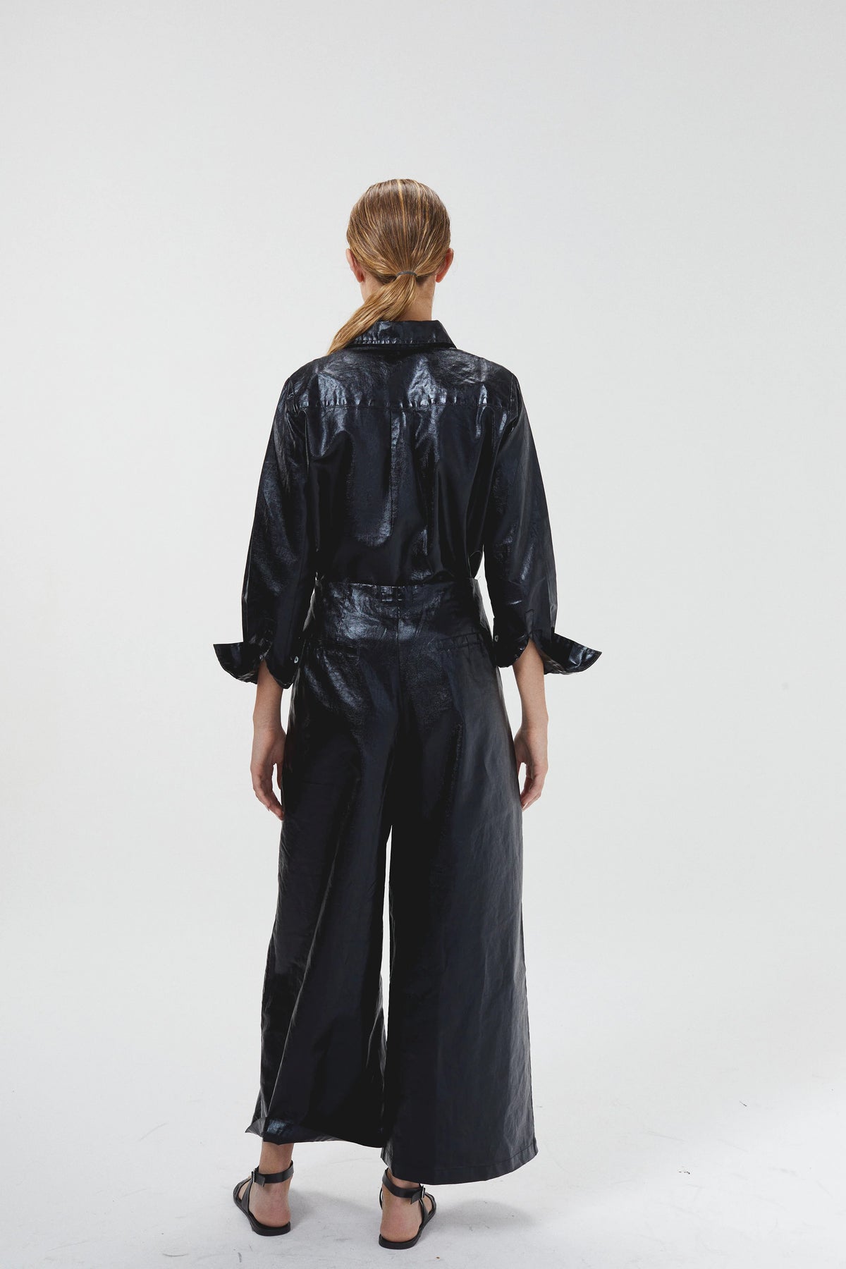 Culotte Metallic Linen Pants