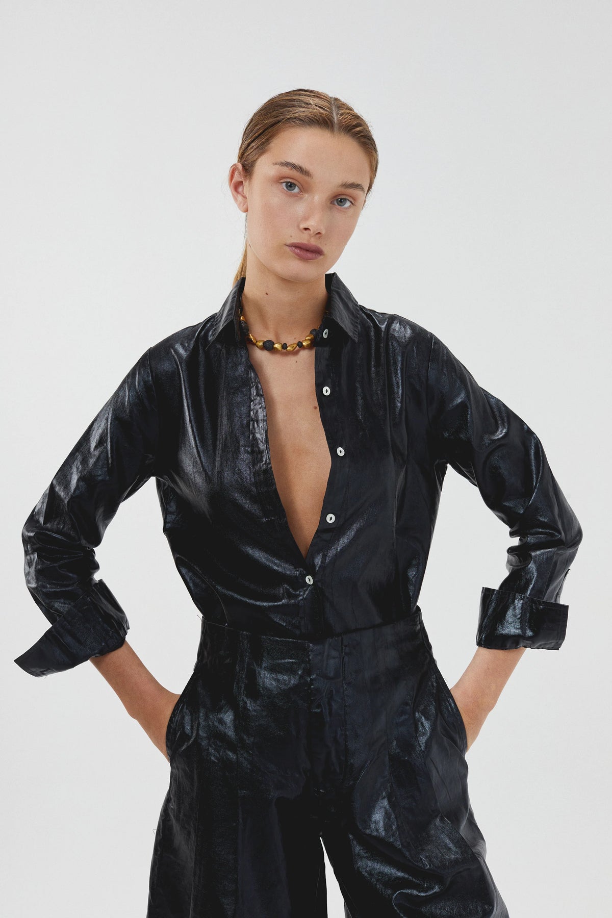 San Marino Metallic Linen Shirt